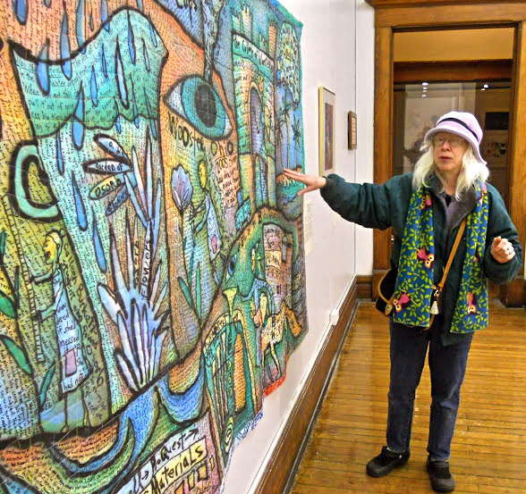 Lecturing about my new piece Rain Garden. ©Susan Shie 2012